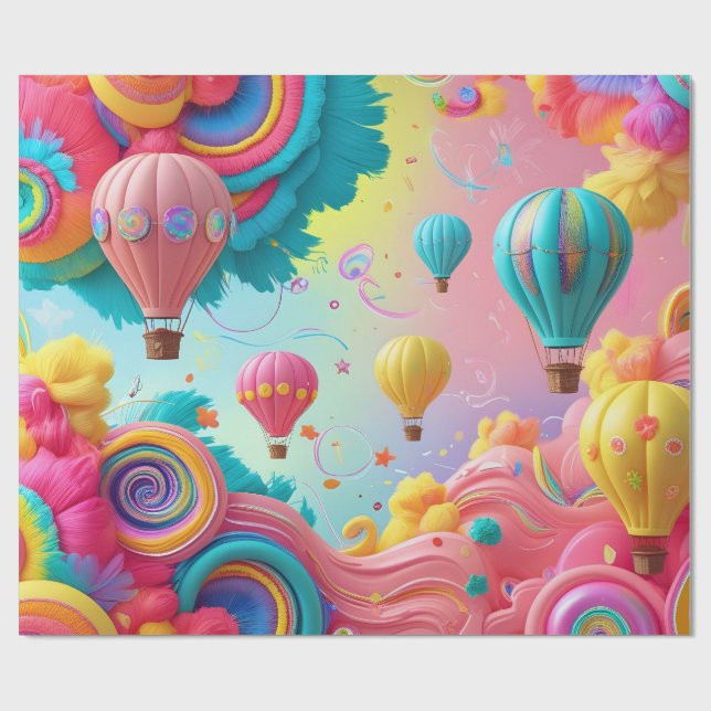 Himmelhöga ballonger presentpapper (Platt)