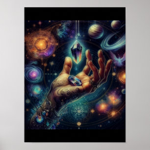 Himmels Kristall i Palm Galaxen Spacy Poster