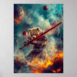 Himmelsbjörn Krigare – Kosmisk Samuraj Vaktare Poster