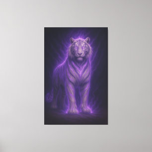 Himmelsdonner Lila Vit Tiger – High-End Fa Canvastryck