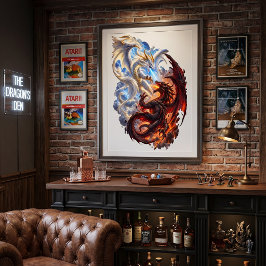 Himmelsdrake vs Infernalisk Drakes Episka Strid Poster