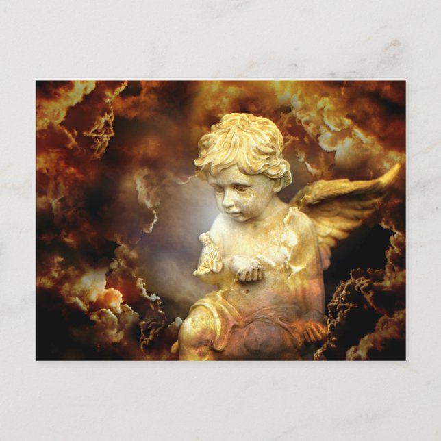 Himmelsk Angel Cherub Vykort (Framsida)