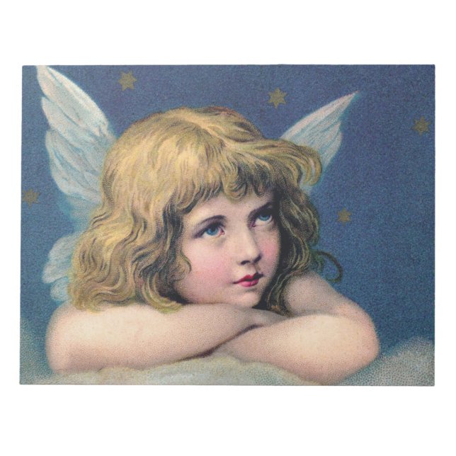 Himmelsk ängel som drömmer om ett moln i himlar anteckningsblock (Framsida)
