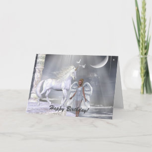 Himmelsk Angel Unicorn Scene Kort
