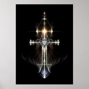 Himmelsk Angel Vinge Kor Fractal Art NWGBL Poster