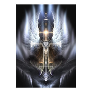 Himmelsk Angel Vinge Kor Fractal Art Sammansättni Fototryck