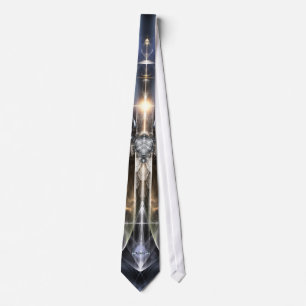 Himmelsk Angel Vinge Kor Fractal Art Tie Slips