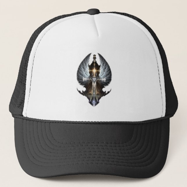 Himmelsk Angel Vinge Kor Fractal Art Truckerkeps (Framsida)