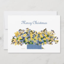 Himmelsk blå blommigt basket i blandade media