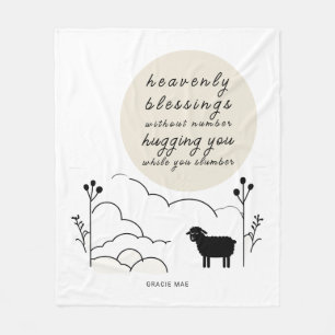 Himmelsk Blessings Prayer Neutralt Färg Får Fleecefilt