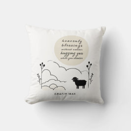 Himmelsk Blessings Prayer | Neutralt Färg | Får Kudde