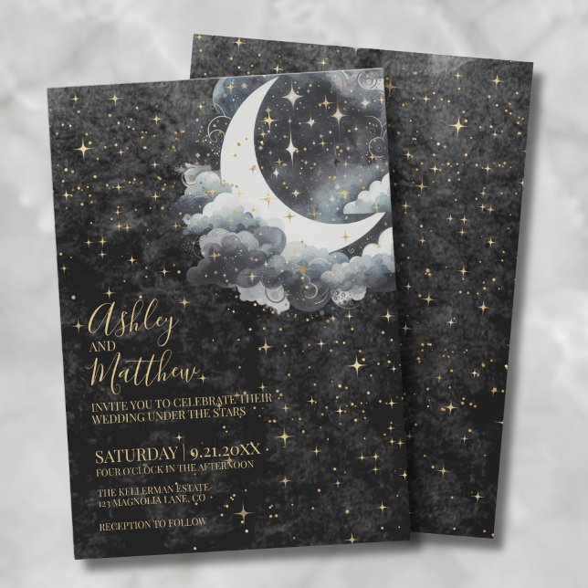 Himmelsk Bröllop Inbjudningar (Celestial Wedding Invitation)
