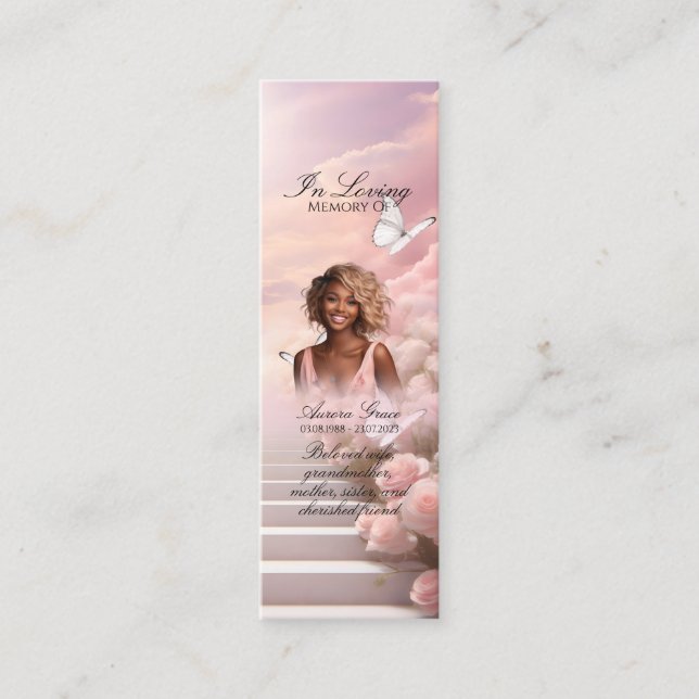 Himmelsk Butterflies Memorial Bookmark - HBM001 Mini Visitkort (Framsida)