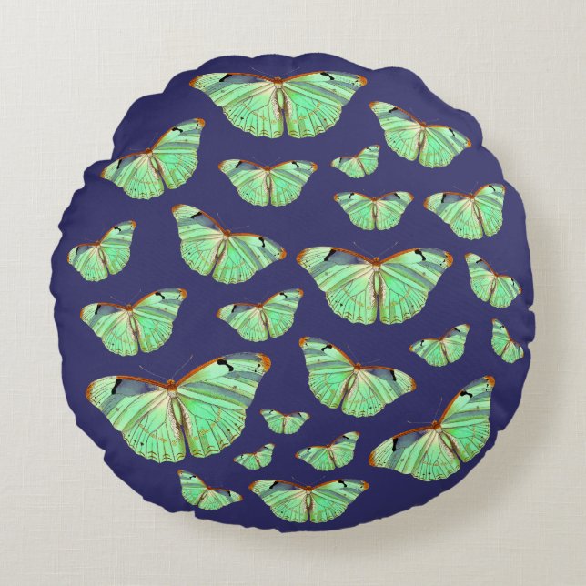 Himmelsk Butterflies Round Pillow Rund Kudde (Framsidan)