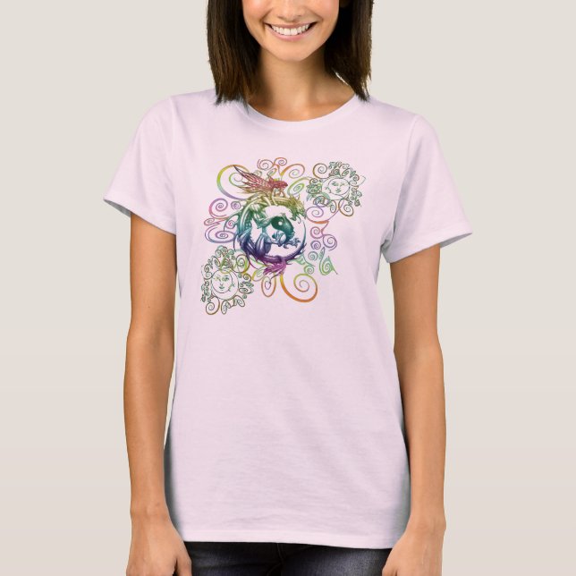 Himmelsk drakeryttare t-shirt (Framsida)