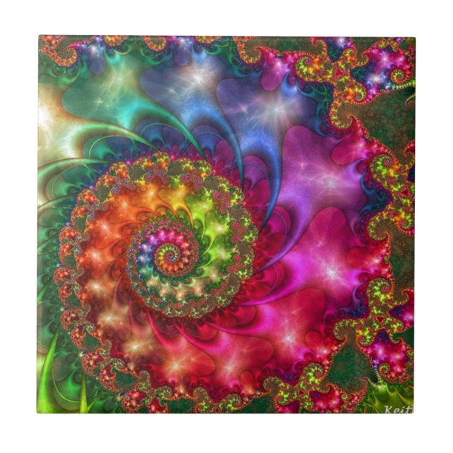 HIMMELSK ESOTERISK MÅLNING KAKELPLATTA (Framsidan)