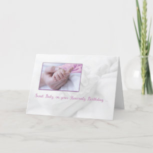 Himmelsk födelsedagshår i Baby Kort