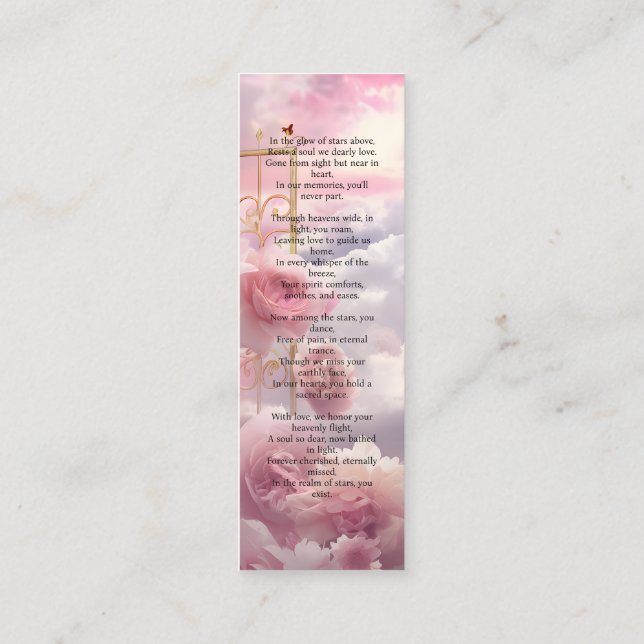 Himmelsk Garden of Ro Memorial Bookmark LIA003 Mini Visitkort (Baksida)