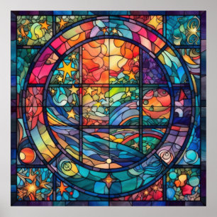 Himmelsk glasbild Poster