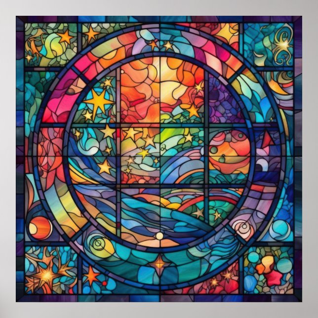 Himmelsk glasbild Poster (Framsidan)