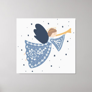 Himmelsk Helgdag för julangel Fred på jorden Canvastryck