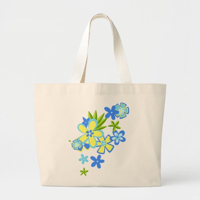 Himmelsk Hula Flowers Beach Bag Jumbo Tygkasse (Framsidan)