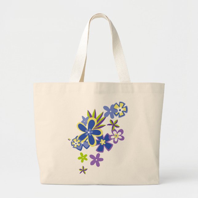 Himmelsk Hula Flowers Beach Bag Jumbo Tygkasse (Framsidan)
