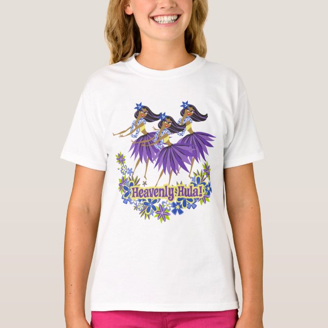Himmelsk Hula! Girls T-Shirt (Framsida)