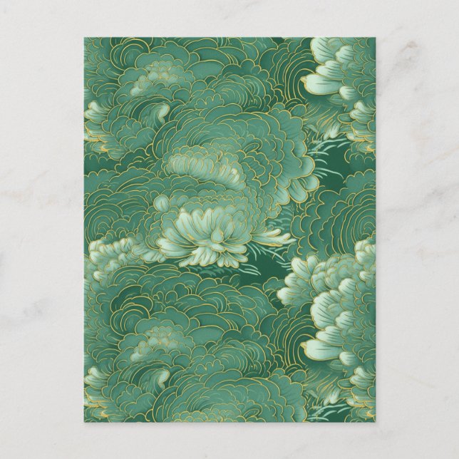 Himmelsk Jade Chiyogami Vykort (Framsida)