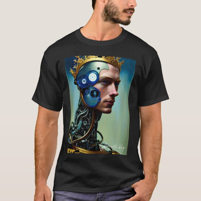 Himmelsk kronad cyborg Prince Kung Manar T-Shirt (Framsida)