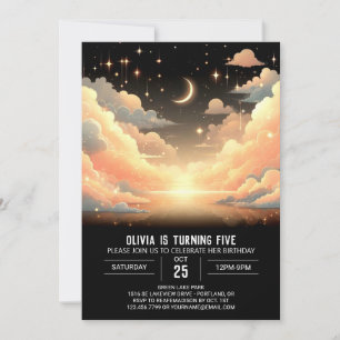 Himmelsk magisk celestial Digital Birthday Inbjudningar