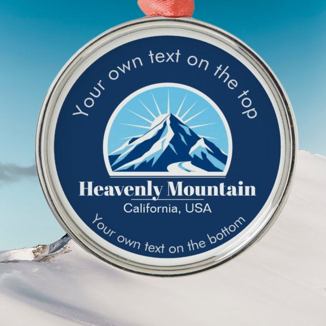 Himmelsk Mountain California-skidsemestermedalj Julgransprydnad Metall (Skapare uppladdad)