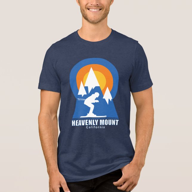 Himmelsk Mountain Ski Retro T-Shirt (Framsida)