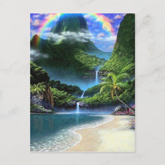 himmelsk regnbåge 2 vykort (Framsida)