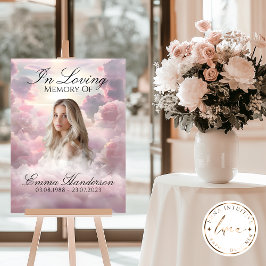 Himmelsk Rosa Clouds Memorial-tecken Poster