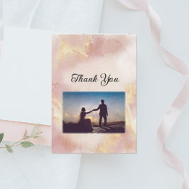 Himmelsk Rosa Watercolor Bröllop tackkort Inbjudningar