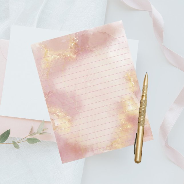 Himmelsk Rosa Watercolor Stationery (Skapare uppladdad)