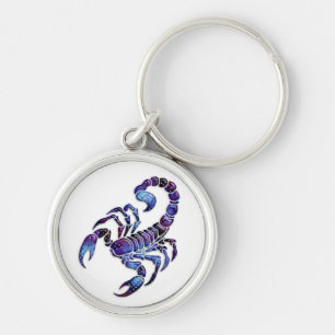 Himmelsk Scorpion Rund Silverfärgad Nyckelring