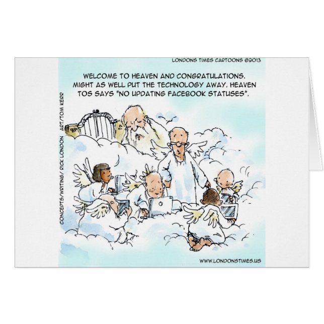 Himmelsk Social Media Funny Hälsningskort (Framsidan Horizontal)