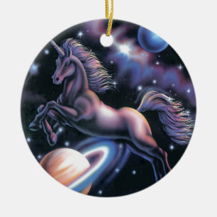 Himmelsk Unicorn Julgransprydnad Keramik