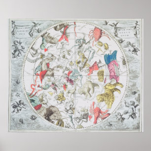 Himmelsk visning teckenet av zodiacen poster