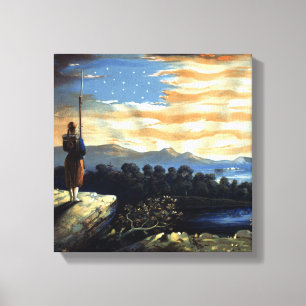 Himmelska amerikanska Flagga i Himmel, Zouave Civi Canvastryck