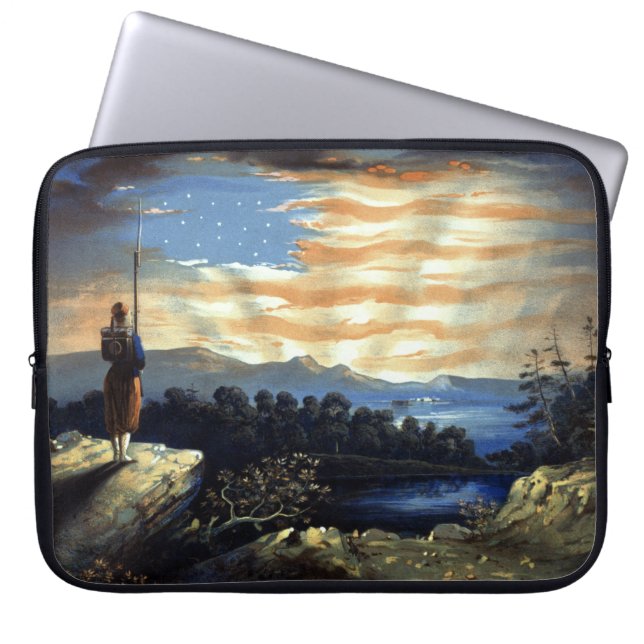 Himmelska amerikanska Flagga i Himmel, Zouave Civi Laptop Fodral (Framsidan)