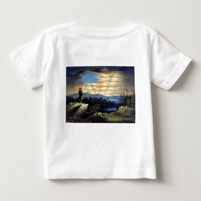 Himmelska amerikanska Flagga i Himmel, Zouave Civi T Shirt (Baksida)