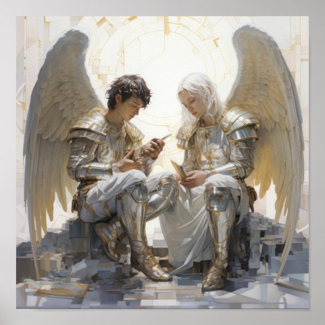 Himmelska Änglar Poster - Vackert och Serene Ange (Framsidan)