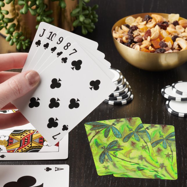 Himmelska Dragonflugor på en Starry Himlar Casinokort (På plats)