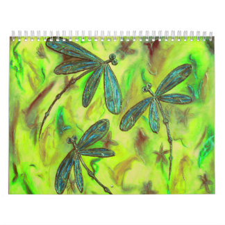 Himmelska Dragonflugor på en Starry Himlar Kalender