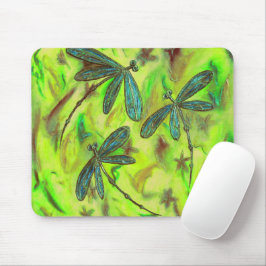 Himmelska Dragonflugor på en Starry Himlar Musmatta