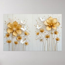 Himmelska, drömmande blommor och fjärilar #2 poster