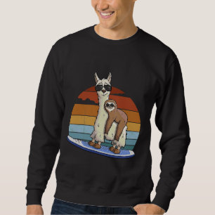 Himmelska fack på Llama Ställ upp Paddel Lång Ärmad Tröja